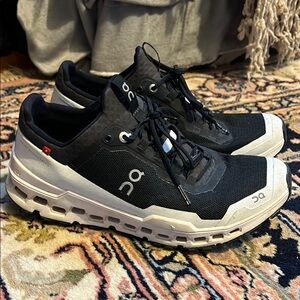 On Running Black and White Athletic Shoes